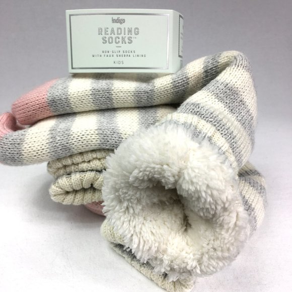 🌺3/$15🌺Girl's Reading Lot Striped Sherpa Socks. - Picture 3 of 7